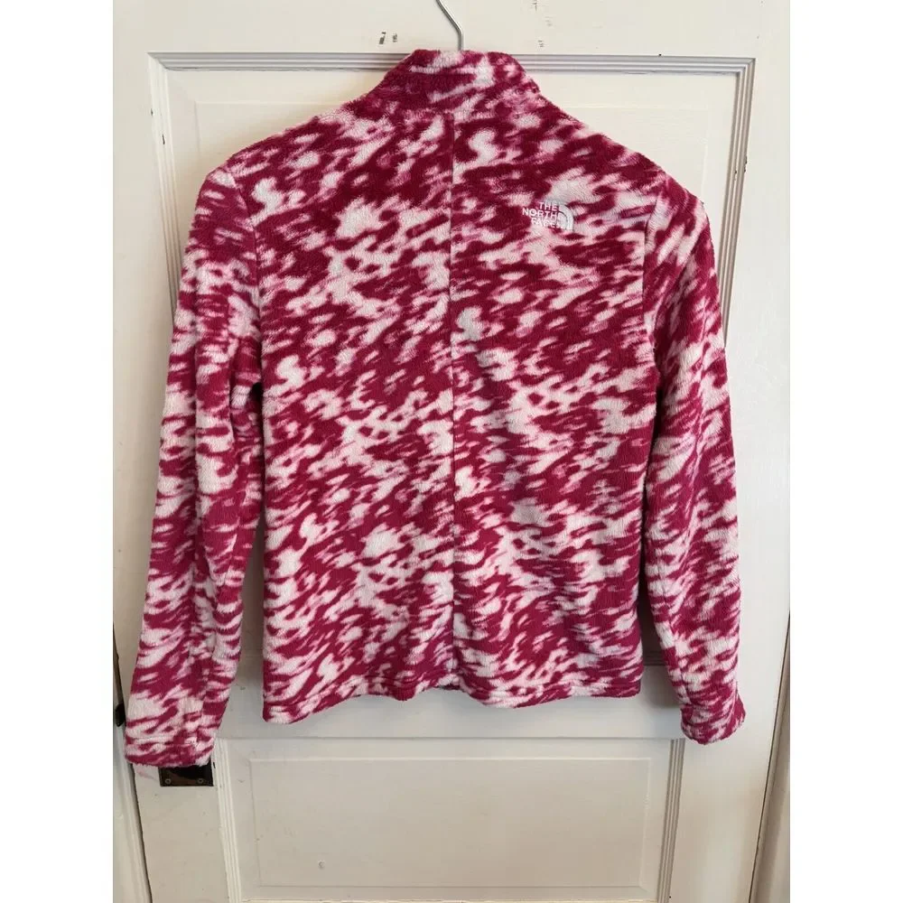 The‎ North Face Girls Osolita Full-Zip Jacket Pink White Fleece XL 14/16
